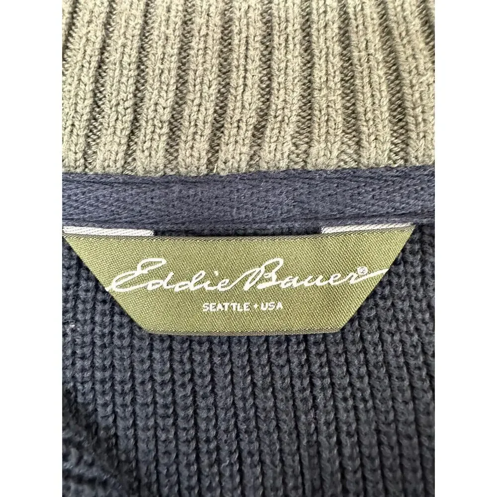Eddie Bauer Seattle USA Long Sleeve Mens sweater Size L Blue‎